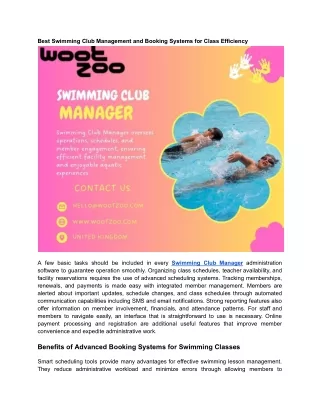 Best Swimming Club Management and Booking Systems for Class Efficiency