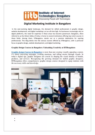 Digital Marketing Institute in Bangalore