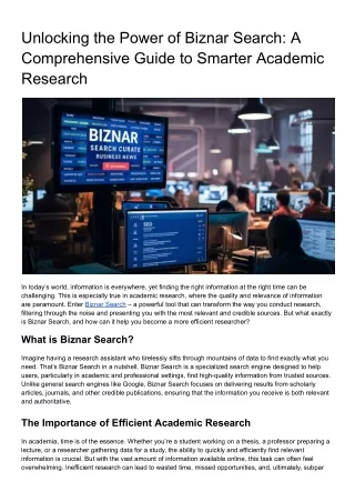 Unlocking the Power of Biznar Search: A Comprehensive Guide to Sm