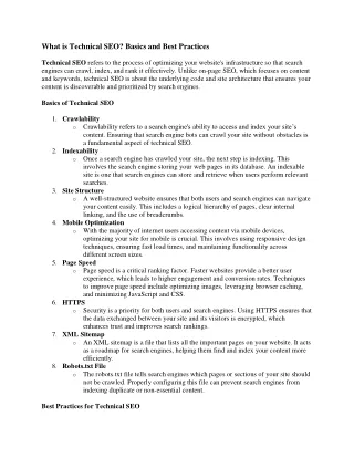 what is technical seo basics and best practices