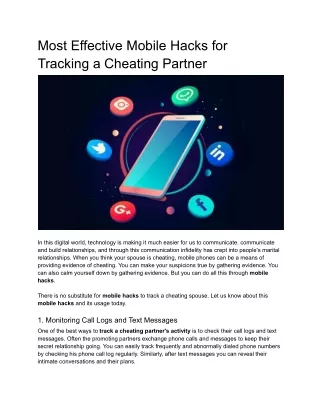 most effective mobile hacks for tracking