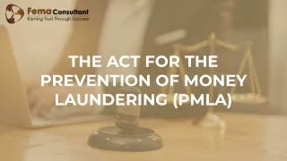 Act for the Prevention of Money Laundering Act (PMLA)