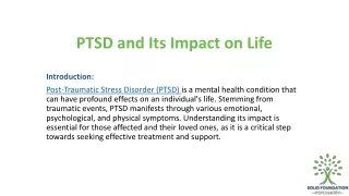 PTSD and Its Impact on Life