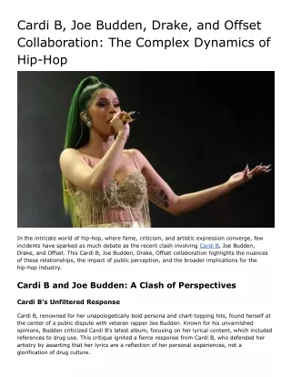 cardi b joe budden drake and offset collaboration