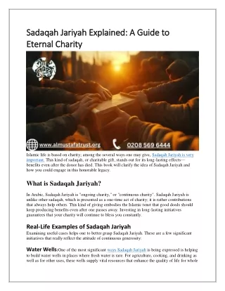 Sadaqah Jariyah Explained A Guide to Eternal Charity