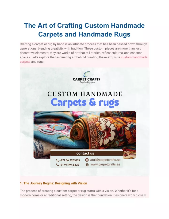 the art of crafting custom handmade carpets