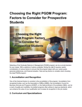 Choosing the Right PGDM Program_ Factors to Consider for Prospective Students