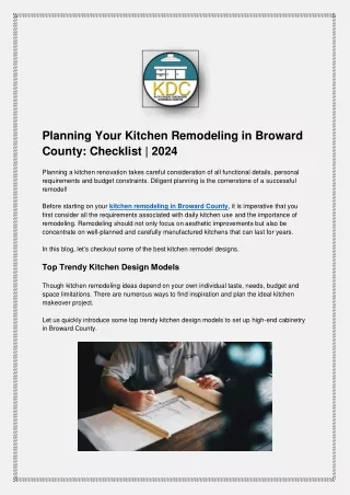 Planning Your Kitchen Remodeling in Broward County