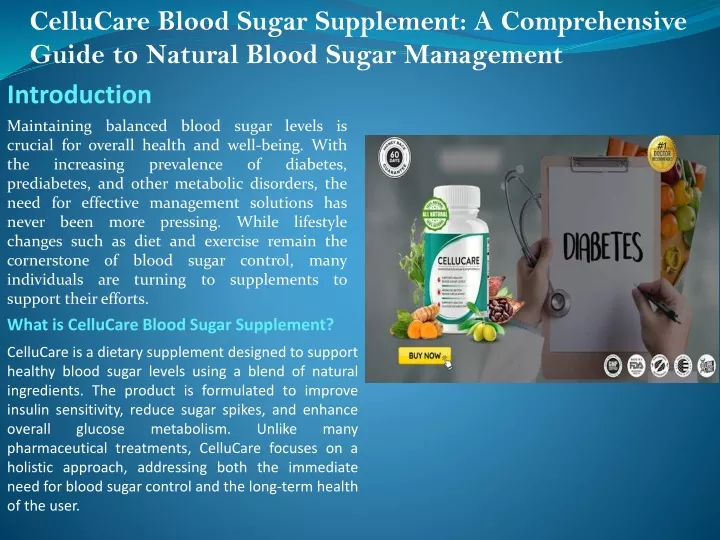 cellucare blood sugar supplement a comprehensive