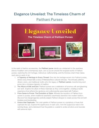Elegance Unveiled The Timeless Charm of Paithani Purses