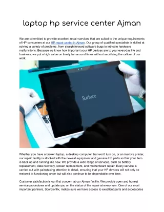 laptop hp service center Ajman