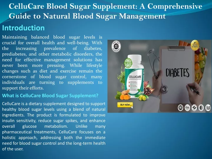 cellucare blood sugar supplement a comprehensive