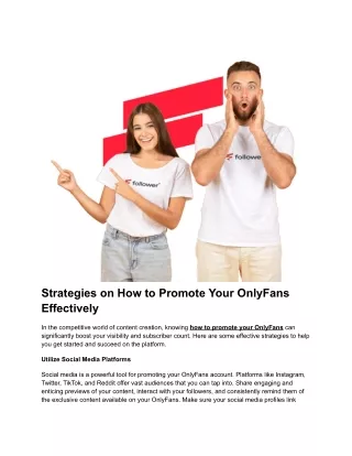 Strategies on How to Promote Your OnlyFans Effectively