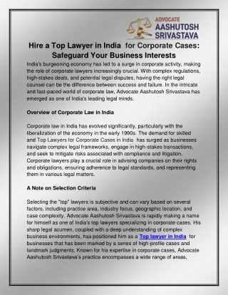 Top lawyer in India