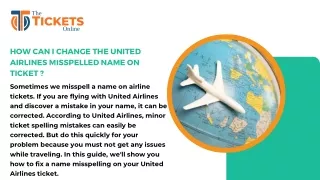 How can I change the United Airlines misspelled name on ticket