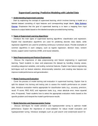 supervised learning predictive modeling with