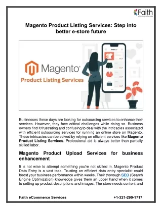 Magento Product Listing Services Step into better e-store future