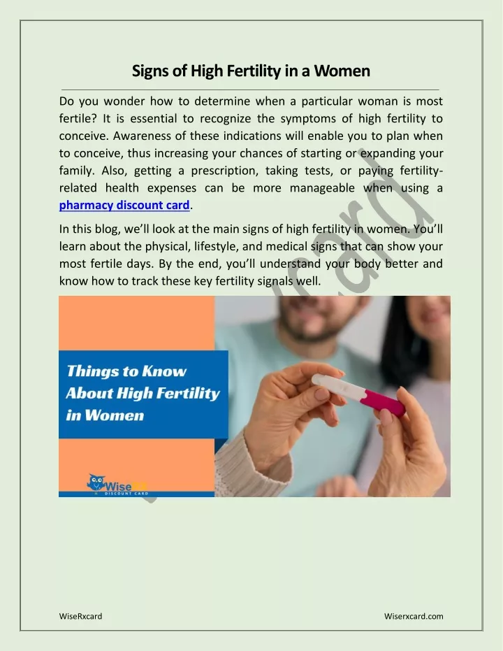 signs of high fertility in a women