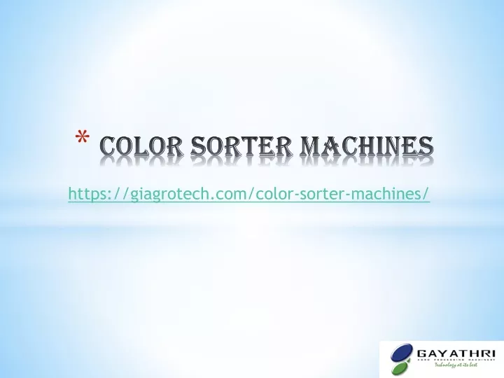 color sorter machines