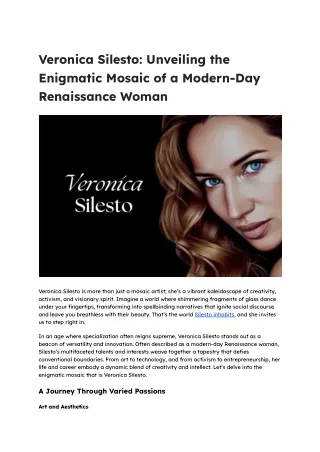 Veronica Silesto_ Unveiling the Enigmatic Mosaic of a Modern-Day Renaissance Woman
