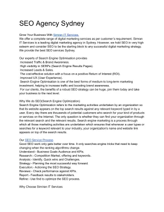 seo agency sydney