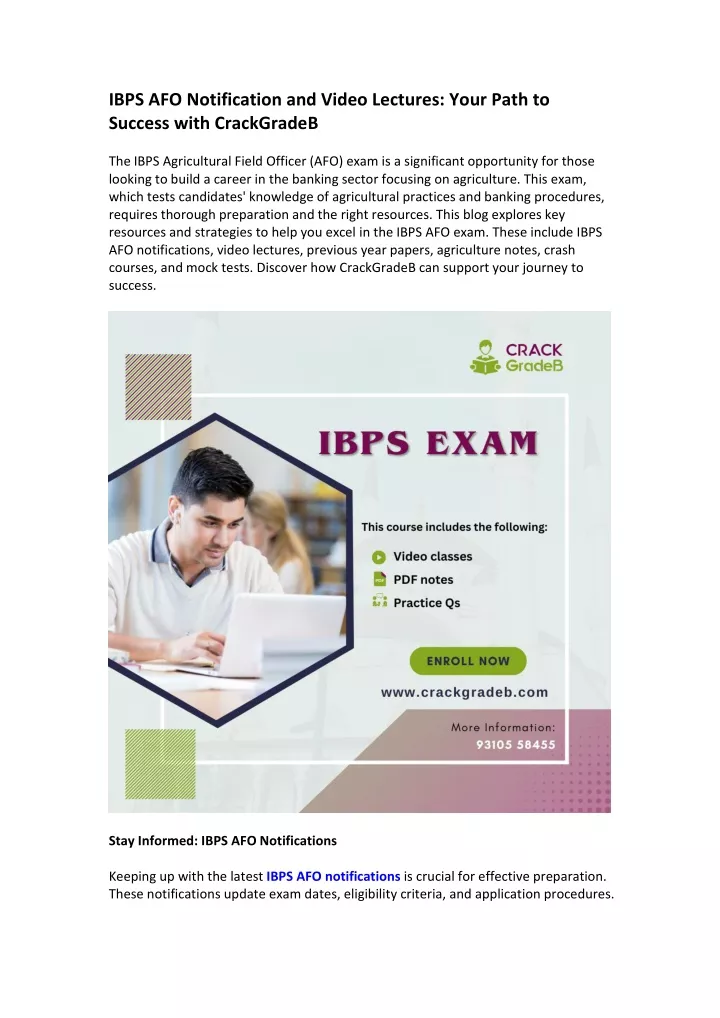 ibps afo notification and video lectures your