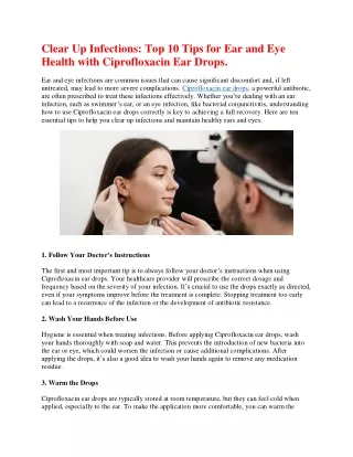 clear up infections top 10 tips
