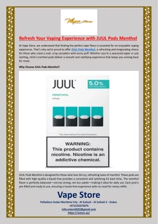 refresh your vaping experience with juul pods