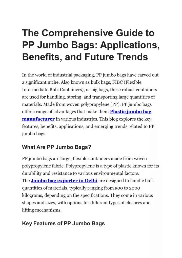 the comprehensive guide to pp jumbo bags