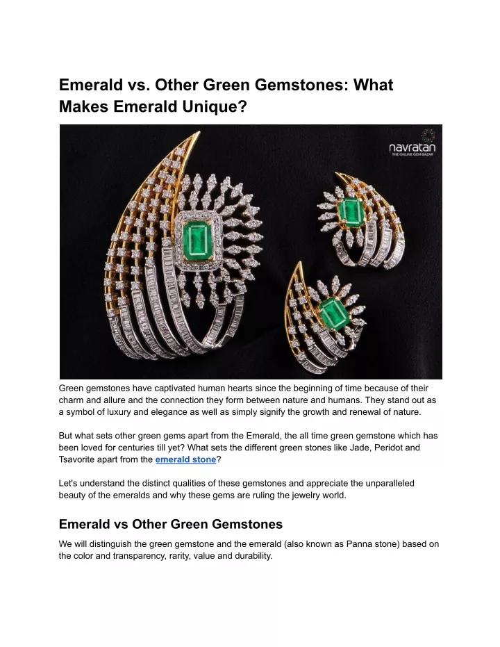 emerald vs other green gemstones what makes