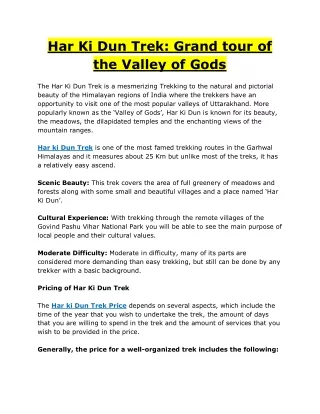 Har Ki Dun Trek Grand tour of the Valley of Gods