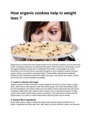 How organic cookies help in weight loss