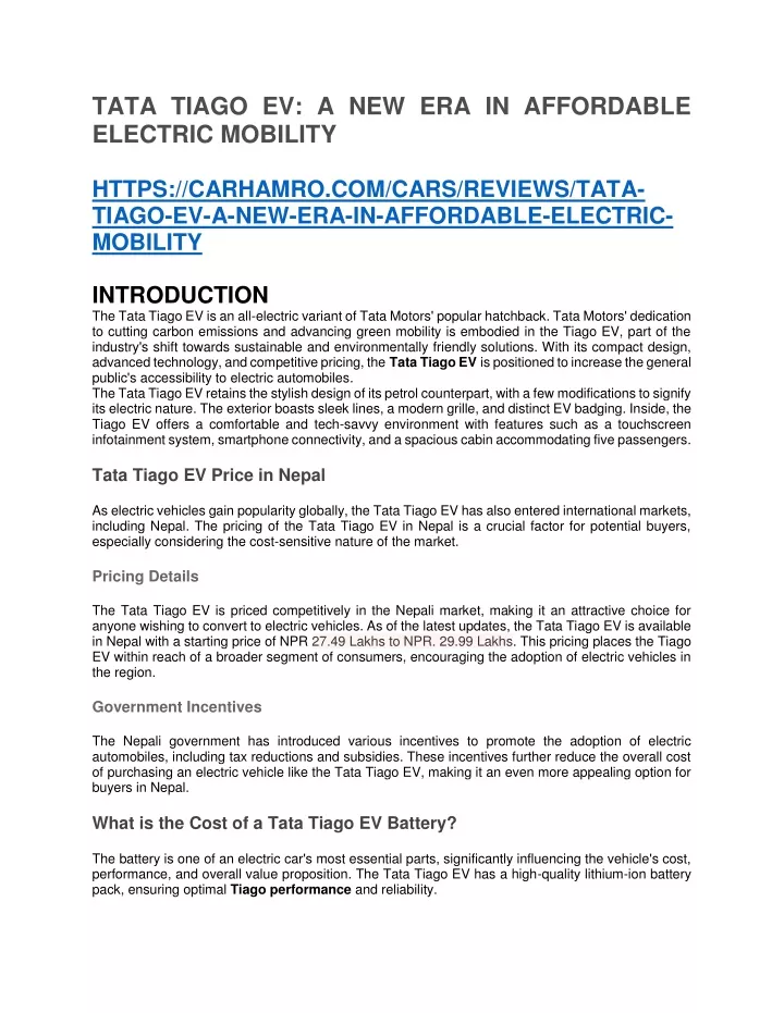 tata tiago ev a new era in affordable electric