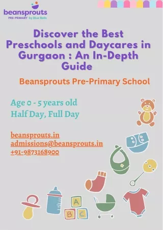 Discover the Best Preschools and Daycares in Gurgaon  An In-Depth Guide