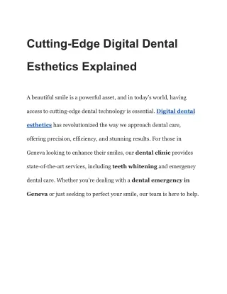 Cutting-Edge Digital Dental Esthetics Explained
