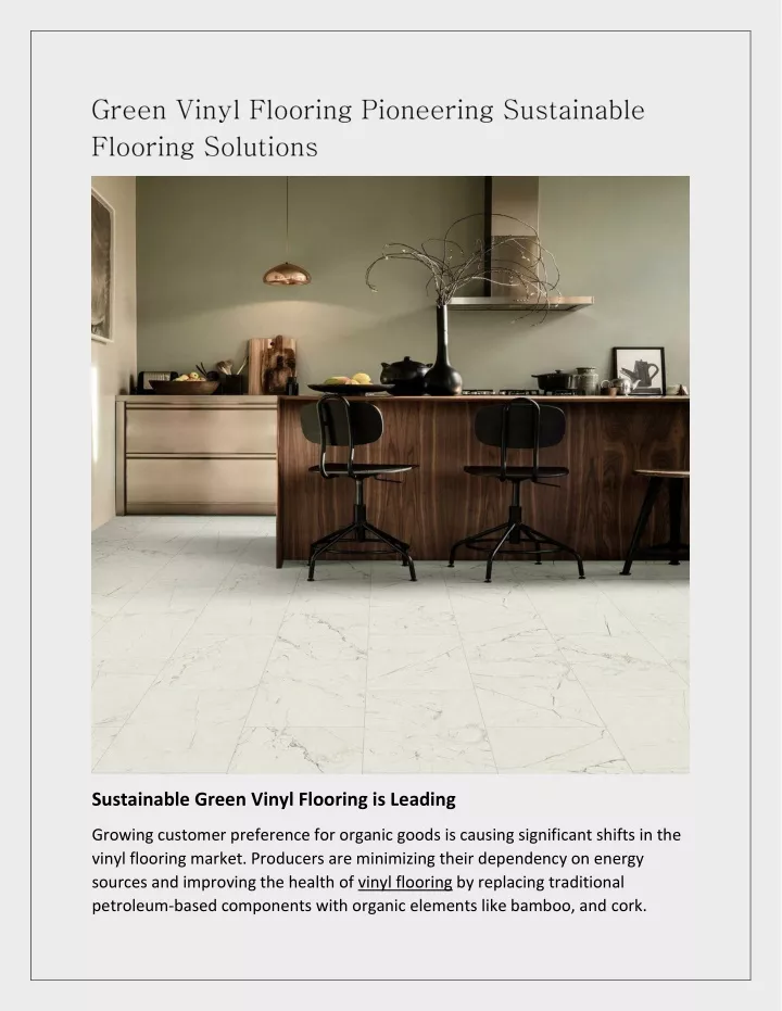 sustainable green vinyl flooring is leading