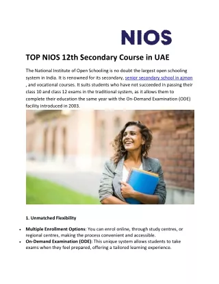 NIOS Classes in Sharjah