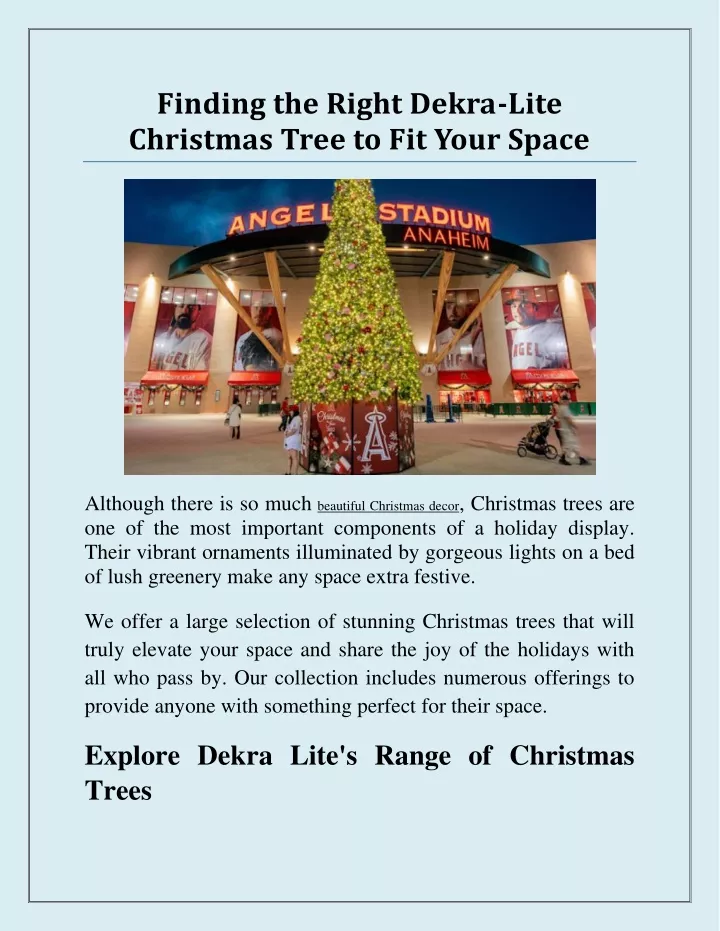 finding the right dekra lite christmas tree