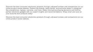 discover the best consumer electronics products