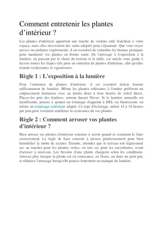 Comment entretenir les plantes d'intérieur facilement ?