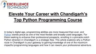 elevate your career with chandigarh s top python programming course