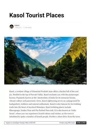 kasol tourist places