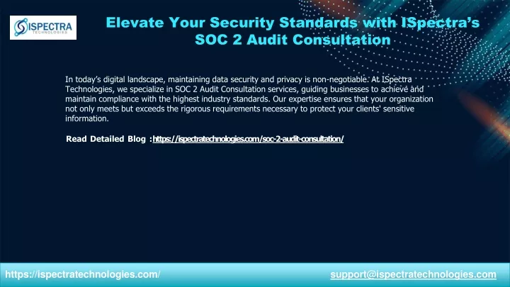 elevate your security standards with ispectra s soc 2 audit consultation