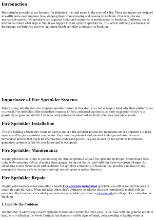 What to Do When You Need a Fire Sprinkler Repair in Stockton