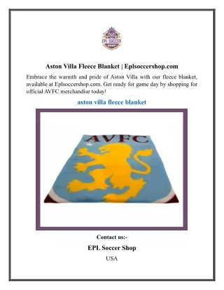 Aston Villa Fleece Blanket  Eplsoccershop