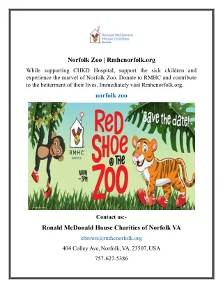 norfolk zoo rmhcnorfolk org