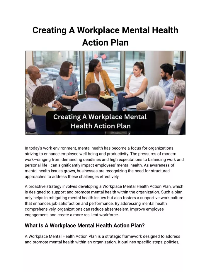 creating a workplace mental health action plan