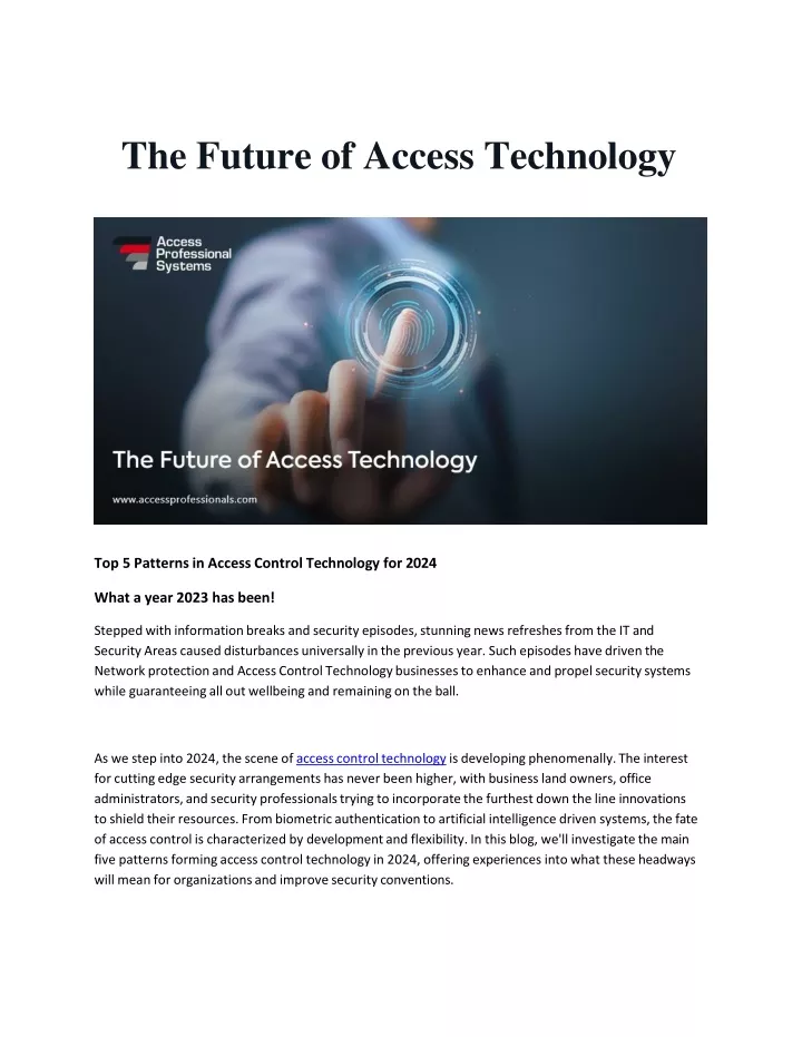 the future of access technology