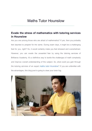 Maths Tutor Hounslow