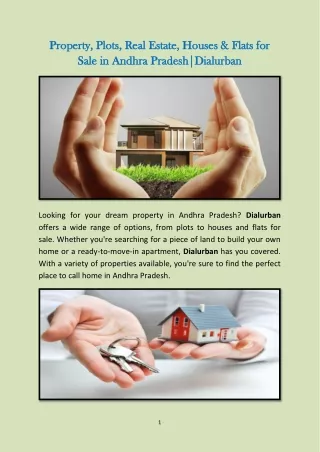 Property, Plots, Real Estate, Houses & Flats for Sale in Andhra Pradesh|Dialurba